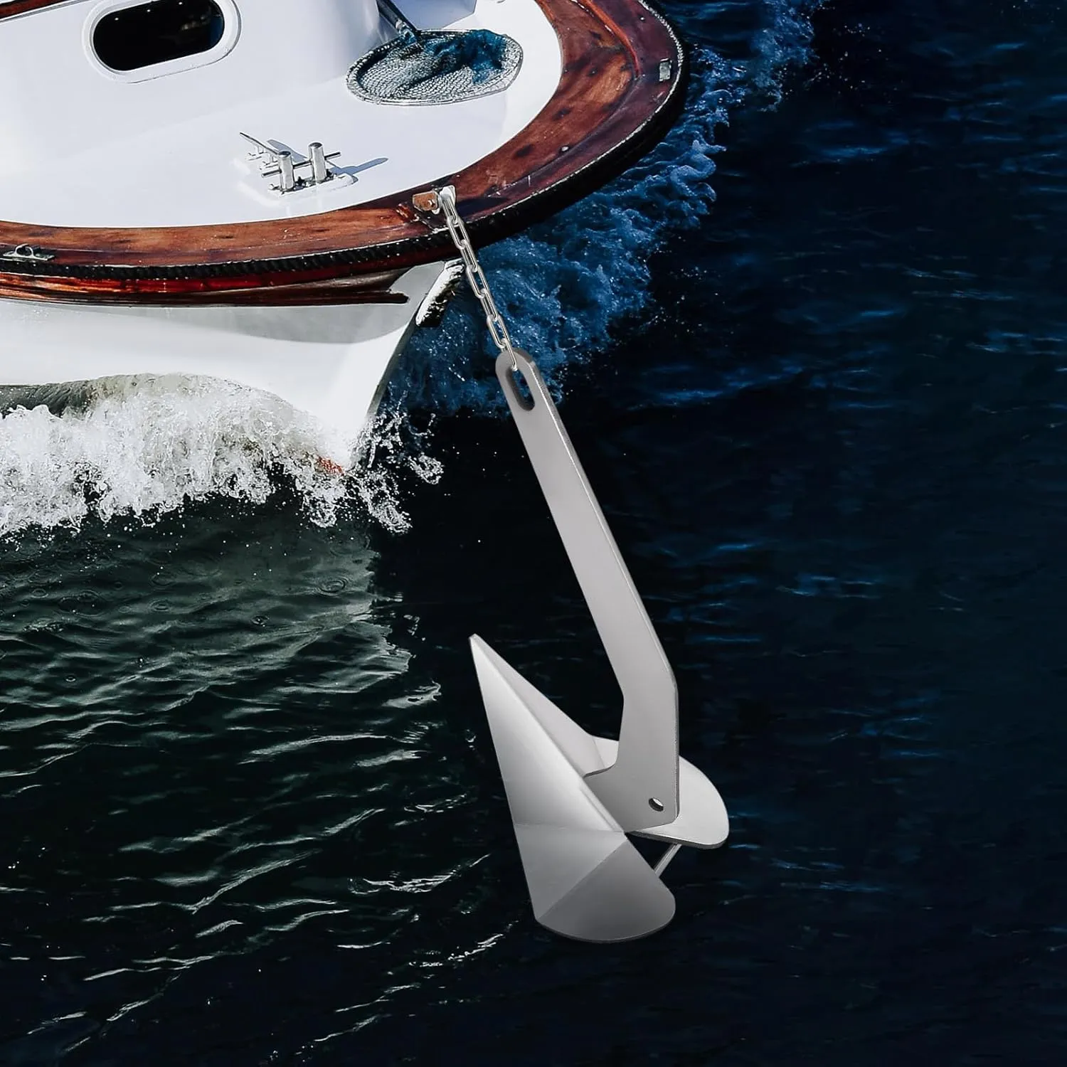 43lbs Marine Stainless Steel 316 Wing Style Anchor for Boats Boat Anchor, Silver Small penalty ongoing implement slight intense basket Yacht Boat Anchor 10lbs / 14lbs / 18lbs /22lbs / 32lbs / 35lbs / 