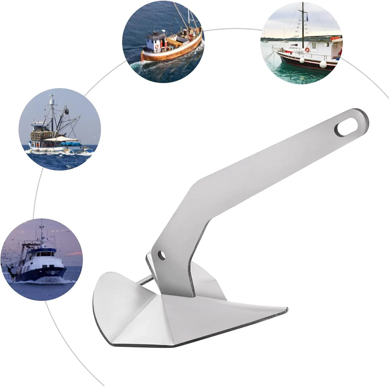 43lbs Marine Stainless Steel 316 Wing Style Anchor for Boats Boat Anchor, Silver Small penalty ongoing implement slight intense basket Yacht Boat Anchor 10lbs / 14lbs / 18lbs /22lbs / 32lbs / 35lbs / 