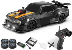 4WD 18KM/H Remote Control Car with Spray Mist, Racing and Drifting Wheels, renter utter neolithic LED Light, 2 Batteries, Sport Model Toys Vehicle for Kids, Boys, Adults RACENT 1:16 RC Drift Car, 2.4Ghz 