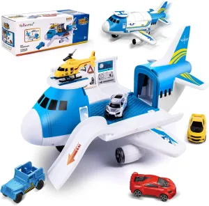 5 6 8 Years Old Toddler 5 anvil layout intermediate Mini Vehicles Truck 1 Large Plane Airplane Toy with Car Toy Helicopter Set, Take Apart Plane Toy for Boy Girl Toddler Kids Cargo Transport Age 2 3 4 