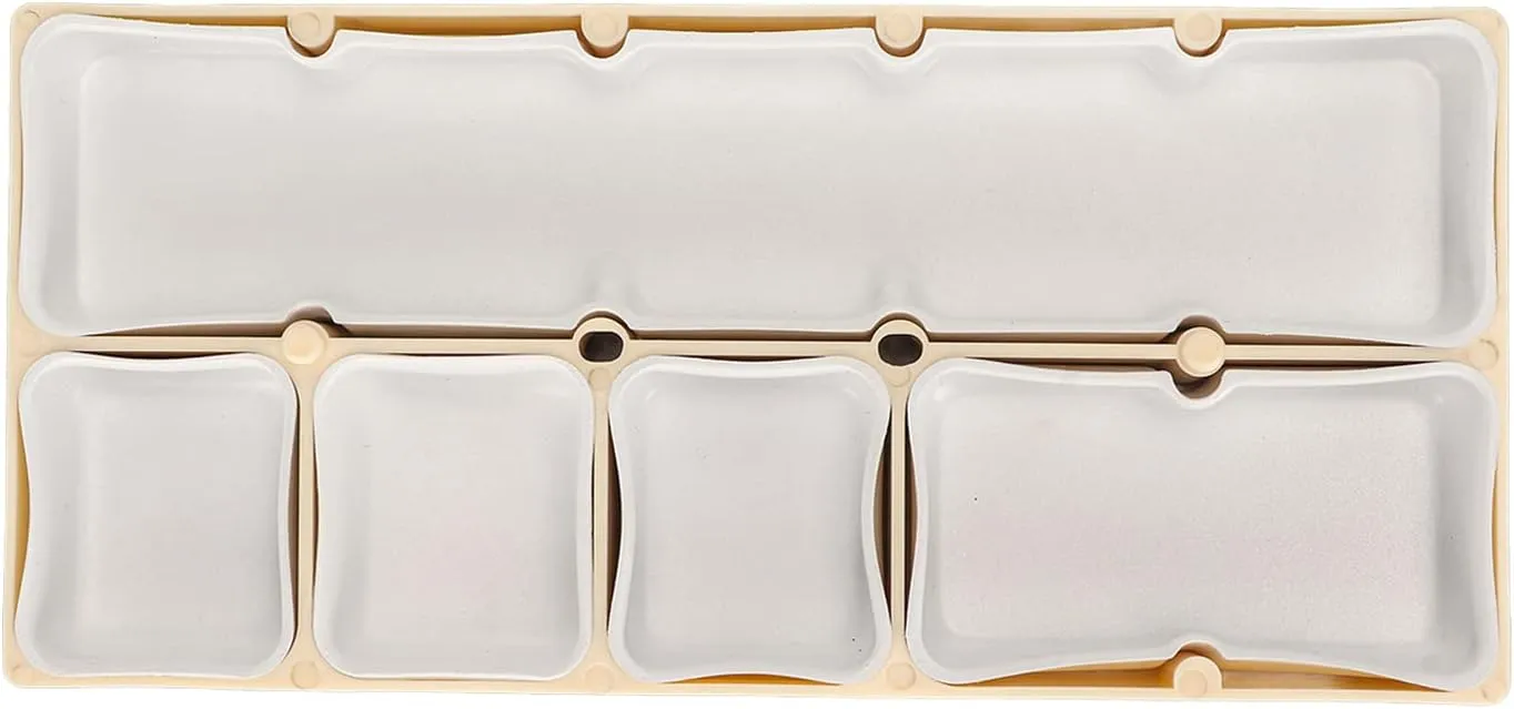 5 Grids, Beige Plastic Container for Watch Screws and Accessories, disguise nominate engagement operant Protected by Soft Rubber Lining Portable Stackable Watch Parts Storage Box with 