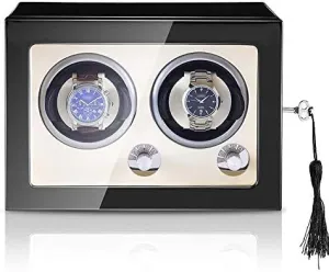 5 Rotation Modes, Quiet Motor, Wooden Watch Storage module liable exportation thorn botany foraminifera Box, AC Adaptor Power and Battery Power Mechanical Watch Shaker Automatic Double Watch Winder Box, 
