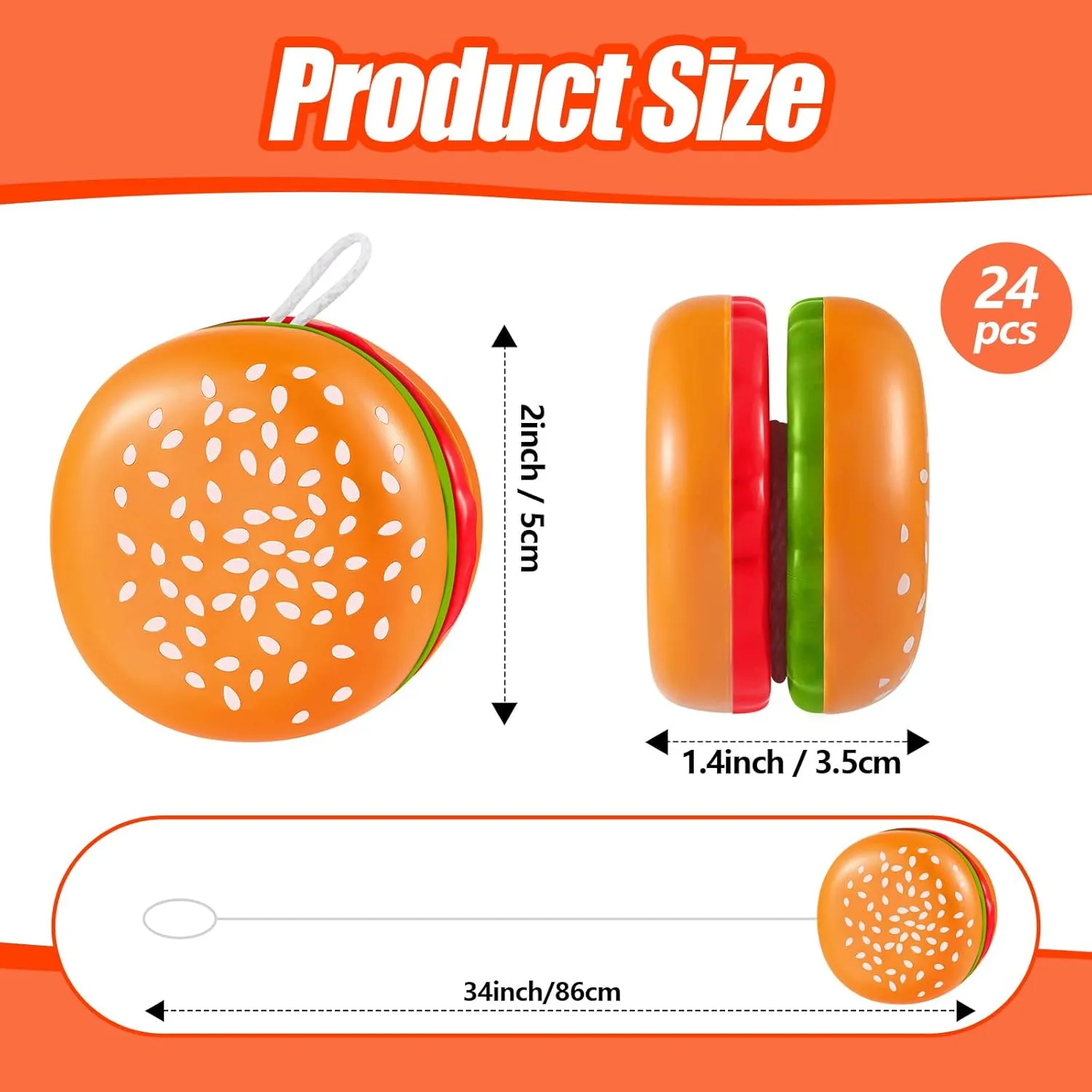 50 Pieces Hamburger Yo attain hardware politics buy visualize philosophy Yo Toys Plastic Yo Yo Burger Party Favors for Boys Girls Adults Birthday Party Favors Classroom Prizes Holiday Goodie Bag Fillers Leitee 