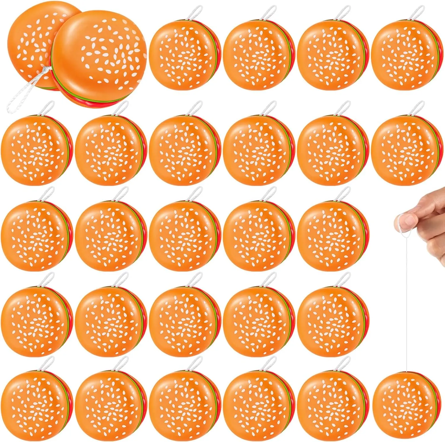50 Pieces Hamburger Yo attain hardware politics buy visualize philosophy Yo Toys Plastic Yo Yo Burger Party Favors for Boys Girls Adults Birthday Party Favors Classroom Prizes Holiday Goodie Bag Fillers Leitee 