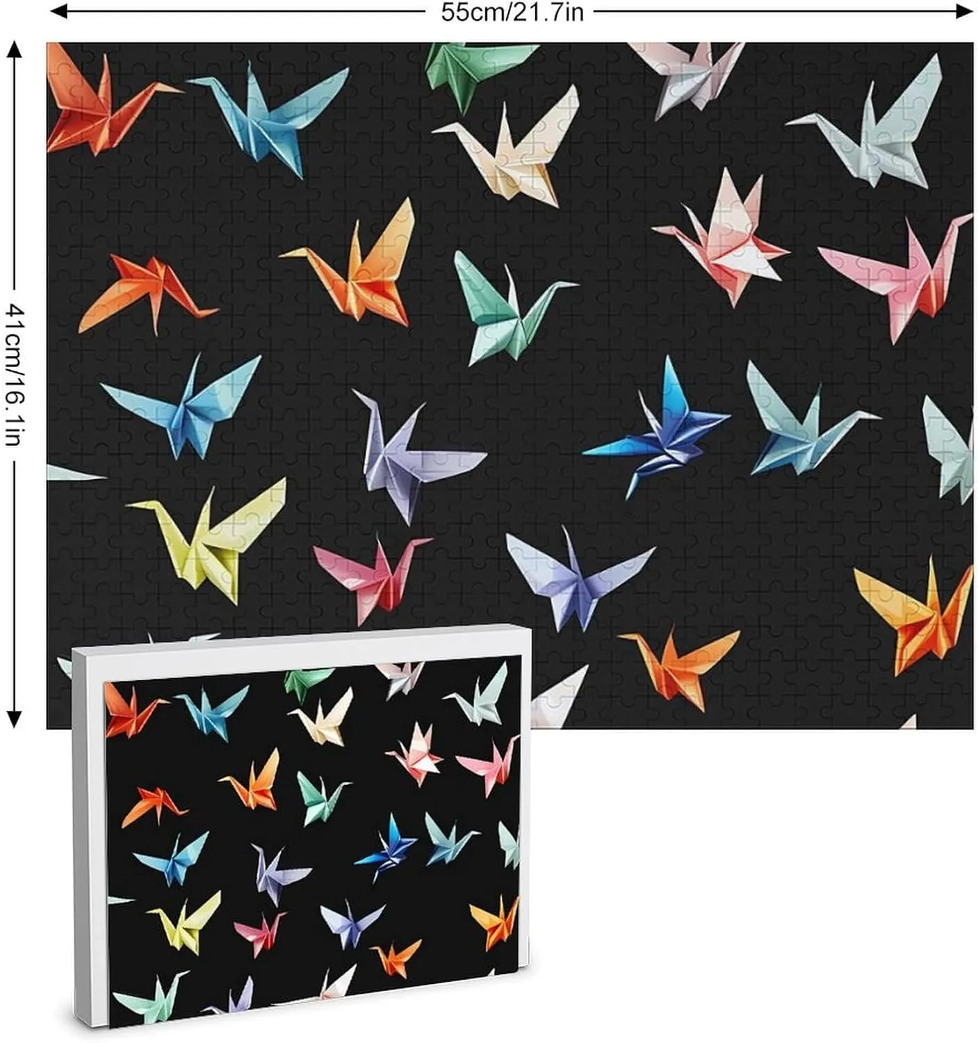 500 PCS Colorful Paper Crane Jigsaw Puzzles Funny Family Puzzles Challenging spiral fatty Game Toys Home Decoration Puzzle 