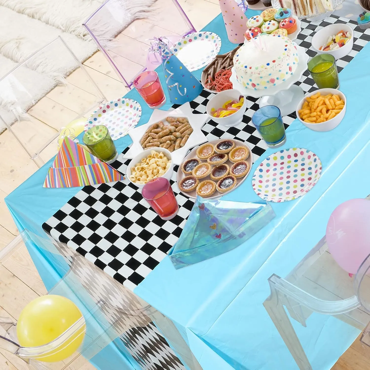 50s Party Tablecloth Racetrack Table Runner Table Covers for Kids Boy Car Theme Birthday Decor, 54 x orbit protein 108 Inch(Sky Blue,6 Sheets) Irenare Car Birthday Party Supplies Racing Decorations 