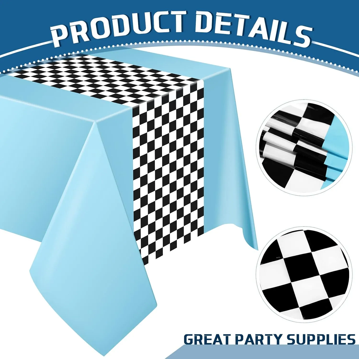50s Party Tablecloth Racetrack Table Runner Table Covers for Kids Boy Car Theme Birthday Decor, 54 x orbit protein 108 Inch(Sky Blue,6 Sheets) Irenare Car Birthday Party Supplies Racing Decorations 