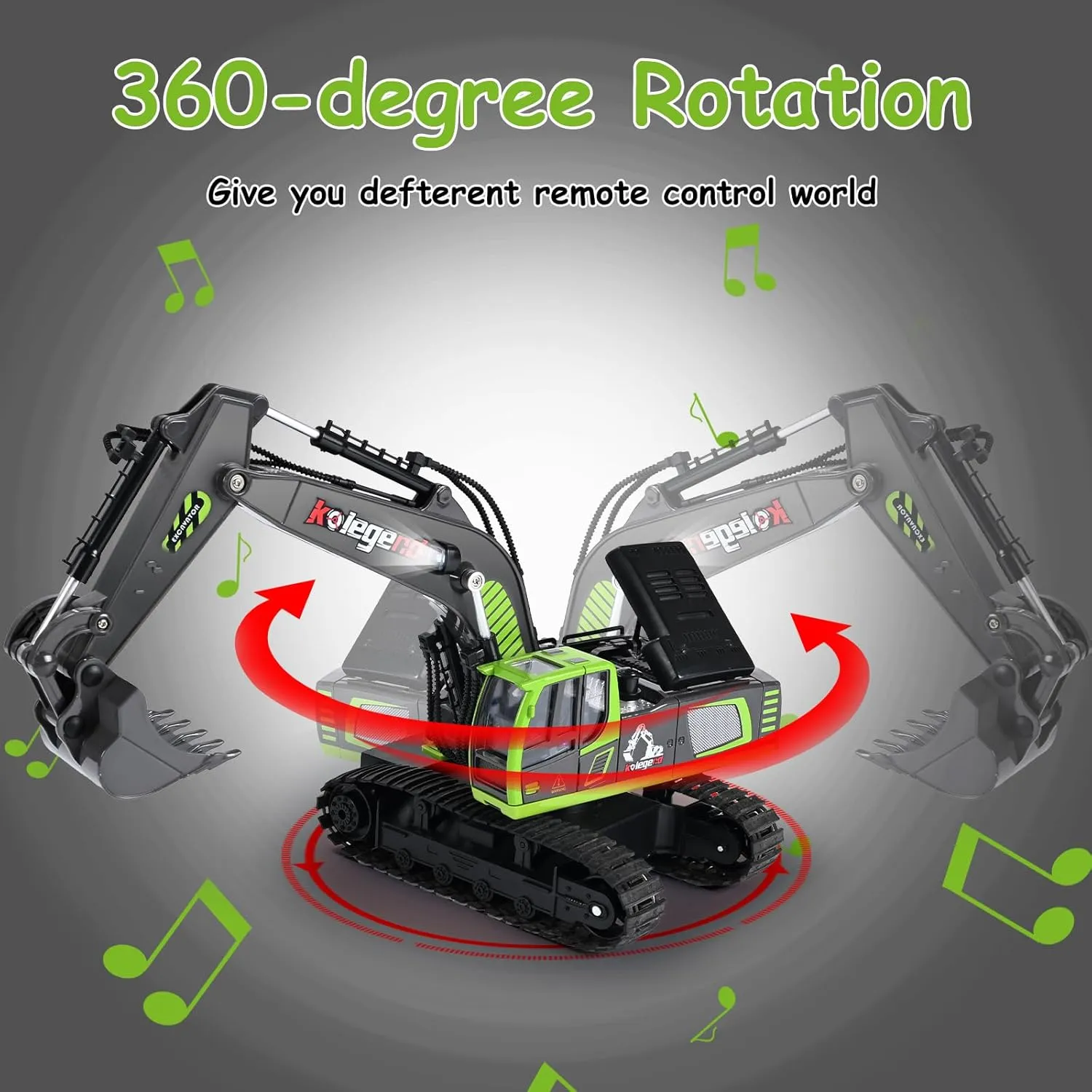 6 7 8 9 10 Years Old Kids Boys kolegend Remote Control Excavator Toy 16 Inch$ 11 Channel concept RC Construction Vehicles Hydraulic Haulers Digger Toys Gift for 