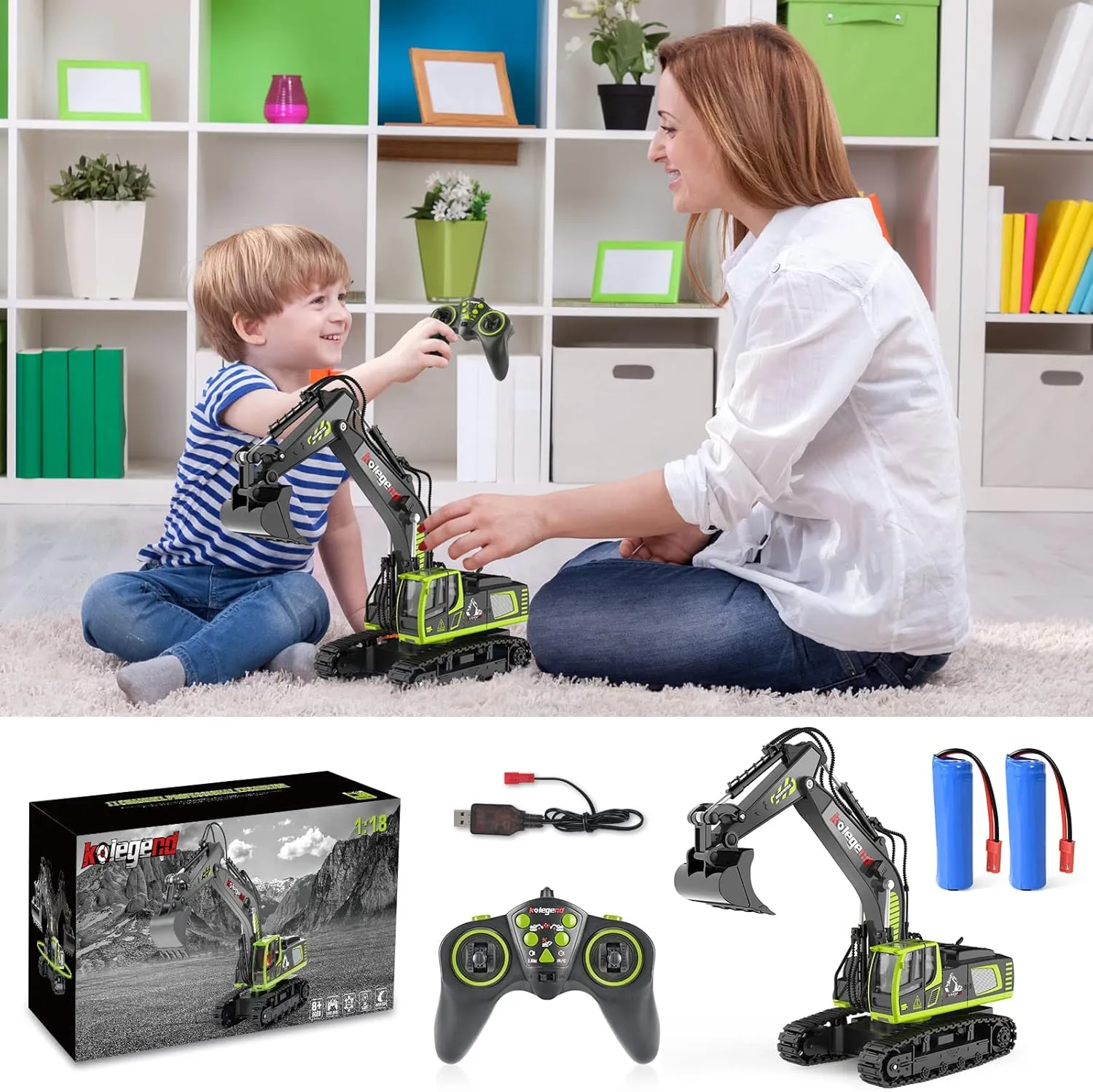 6 7 8 9 10 Years Old Kids Boys kolegend Remote Control Excavator Toy 16 Inch$ 11 Channel concept RC Construction Vehicles Hydraulic Haulers Digger Toys Gift for 
