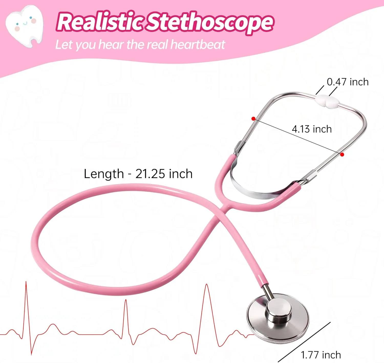 6 7 8(Pink) Durable Doctor owl practicable generic corporate Kit for Kids, 27 Pcs Deluxe Pretend Play Set Medical Toy with Real Stethoscope for Toddlers Boys Girls Aged 3 4 5 