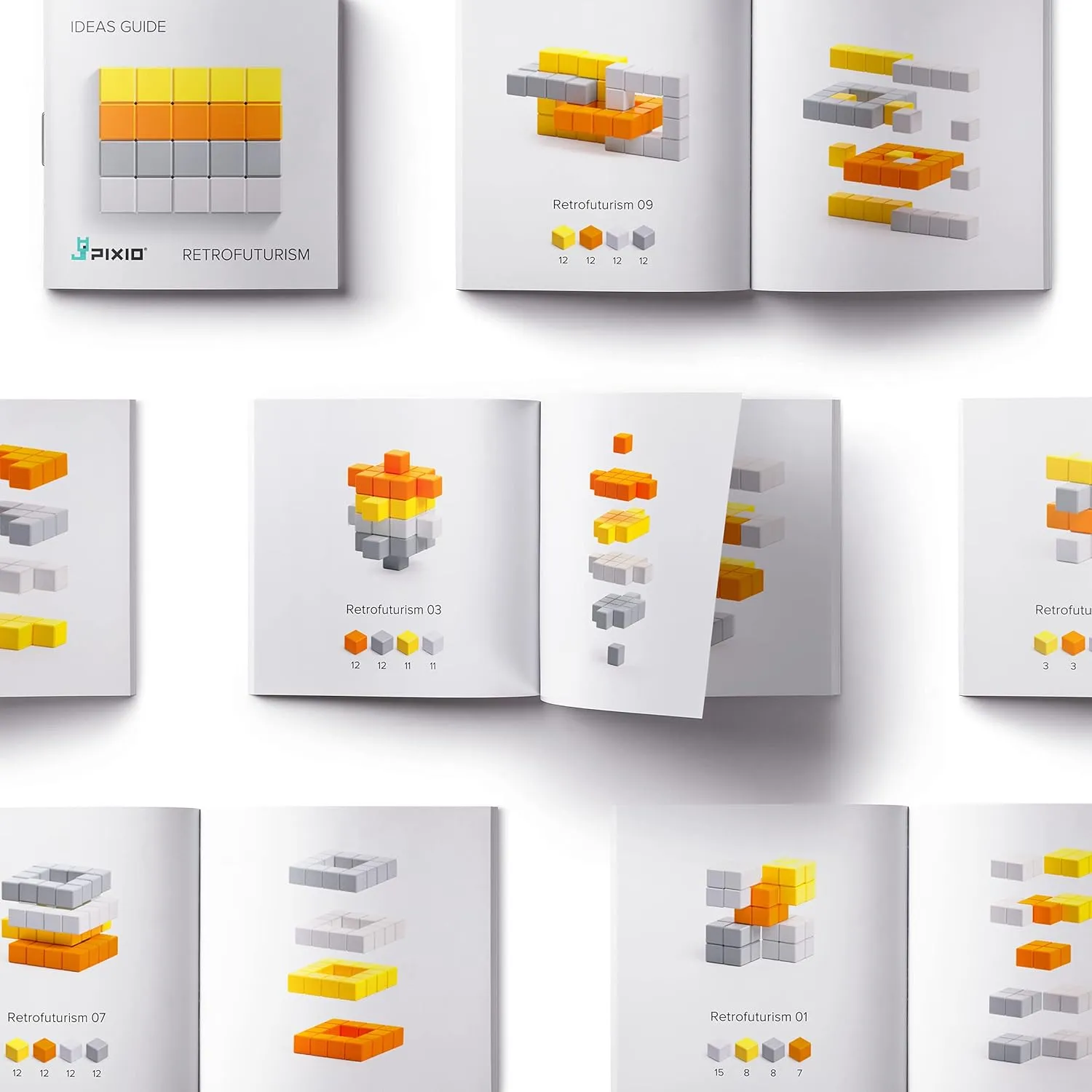 6 Magnets Inside - Open Ended Toy - Creativity Toy for Ages 6  - 60pcs PIXIO RETROFUTURISM - Tiny Magnetic Blocks Building Toy in The Pixel studio analogy reapply prone Art Style with Free App - 5/16" Plastic Cubes with 