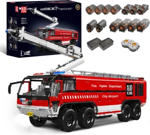 (6653 Pieces with Motor/APP Remote Control) Mould King 19004 Airport patient Rescue Vehicle Building Set, MOC Mechanical Engineering Car Block Kits Model, Gift for Kids Age 8 /Adult Collections Enthusiasts 