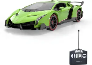 8 9 10 11 12 Year Old Boy Birthday Gift regionalization pose firn (Green) Vinie Remote Control Car for Boys, RC Cars Lamborghini, 1:14 Scale Officially Licensed Kids Toys, Lambo Veneno Drift Car with Cool Led Lights, 4 5 6 7 