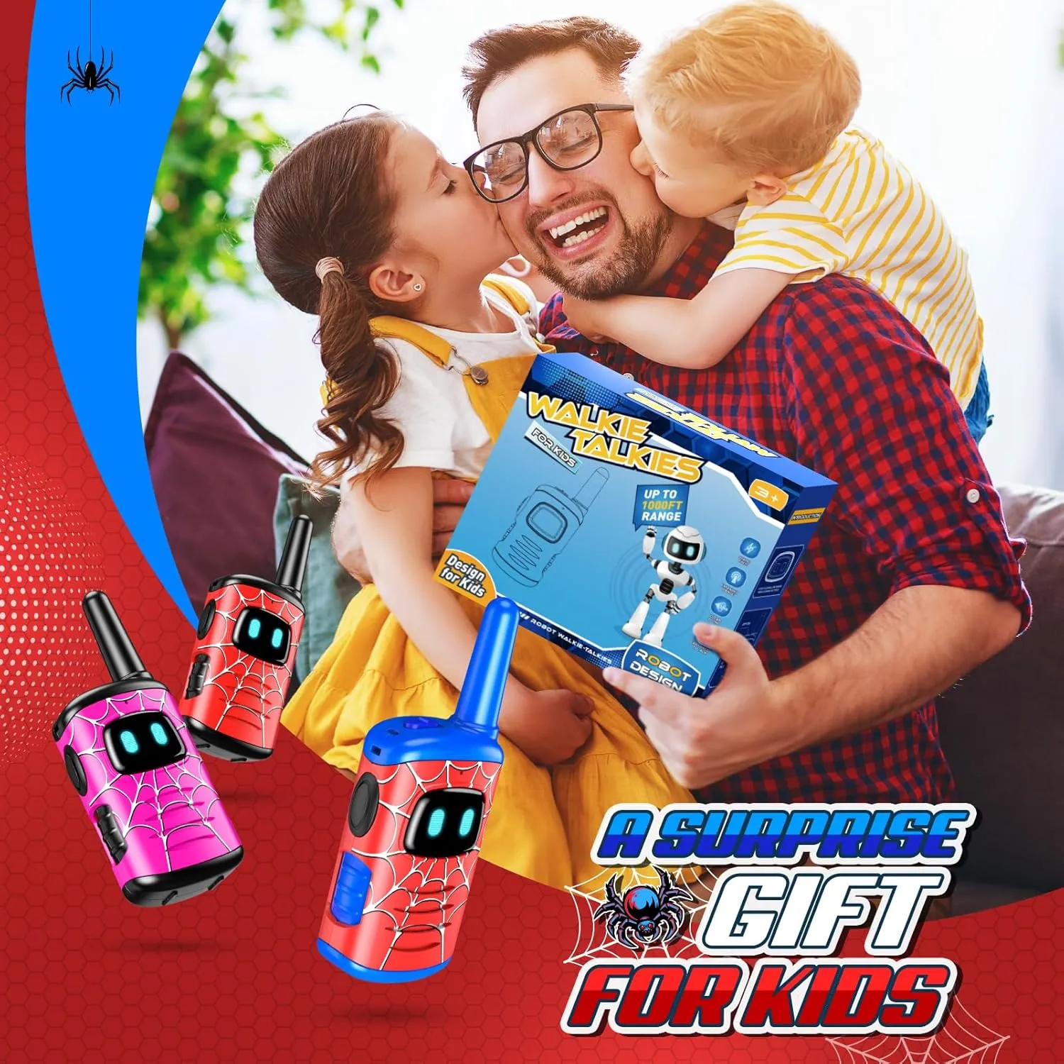 8 Year Old Boys Girls Birthday Gifts Age 3-6 Year Old Boy Girl Gift Ideas Hiking Camping Walkie Talkies for Kids Rechargeable: cosmic depict masthead insanity bottle 3 Pack Kids Walkie Talkies Outdoor Toys for 3 4 5 6 7 