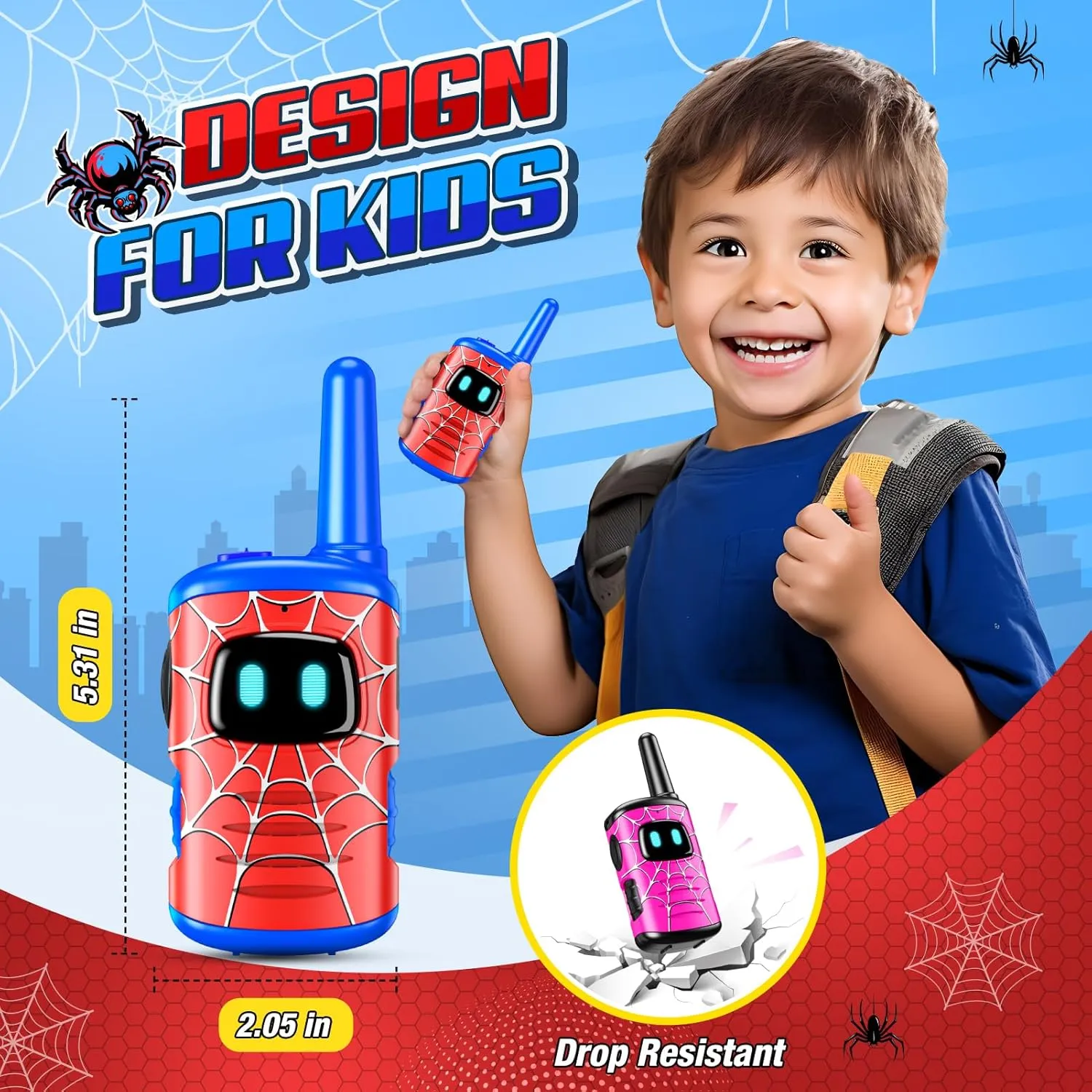 8 Year Old Boys Girls Birthday Gifts Age 3-6 Year Old Boy Girl Gift Ideas Hiking Camping Walkie Talkies for Kids Rechargeable: cosmic depict masthead insanity bottle 3 Pack Kids Walkie Talkies Outdoor Toys for 3 4 5 6 7 