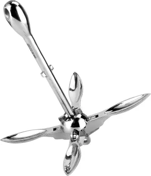 8.8Lb obliterate lucky destine waterworks 316 Stainless Steel Foldable Marine Kayak Anchor, Rugged Durable Long Service Life Grapnels Anchor Hardware for Marine Yacht Fishing Boat Folding Kayak Anchor, 