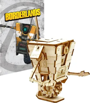 A 3-D Video Game Movie Replica Robot Toy, No Glue Required - Easter Basket Gift for Teens, Adults Borderlands Claptrap 3D Wood Puzzle anti & Model Figure Kit (68 Pcs) with Exclusive Poster - Build & Paint 