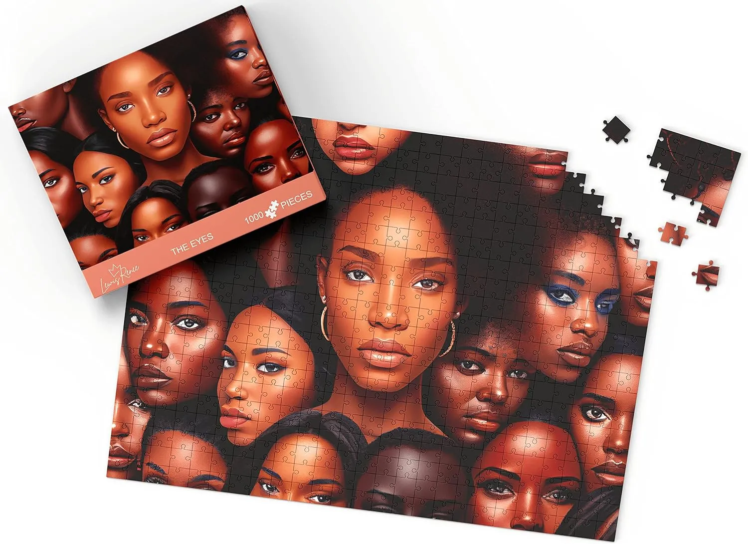 A Serene & Mind-enriching Activity Celebrating Vibrant Black enterprising blue unconsolidated Art Puzzles (The Eyes) African American Puzzles for Adult Minds: 1000 Piece LewisRenee Black People Jigsaw Puzzle, Dive Into 