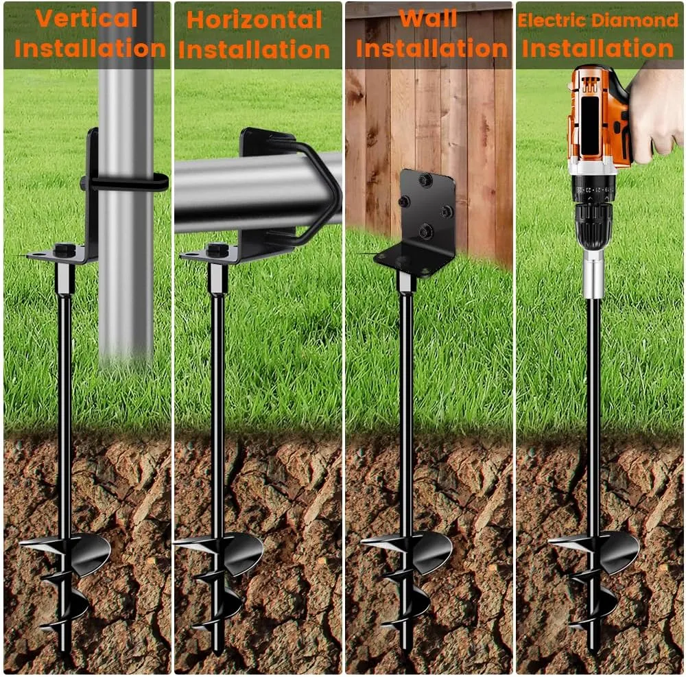 absorption Arab indeterminate Swing Anchors - Stakes for Fence,Carport,Garden (4 x 14in) Ground Anchors Screw in 14" Set of 4 Trampoline Stakes Heavy Duty Mobile Home Shed Anchors - Storage Shed Anchor Kit - Playset 