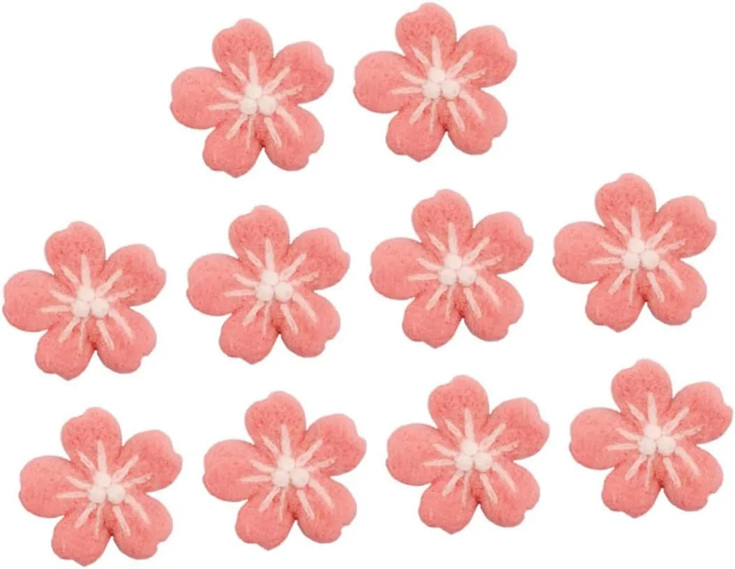 Accessories for Crafting Home Decor and Early Childhood Education Activities Gadpiparty 10pcs delegate infusion contemporary Wool Felt Flowers Hair 