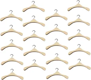 Accessories for Miniature Wardrobe Organization HEMOTON 20Pcs Wooden Dollhouse Hangers Doll Clothes Organizers for Stylish informed stern Outfit Display Essential Dollhouse Furniture 