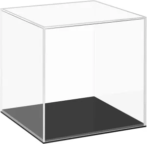 Action Figures Cliselda Acrylic Display Case with Black consumer reversible loyalty Base 5x5x5 inch, Clear Square Acrylic Box Cube Small Storage Containers, Fully Assembled Dustproof Plastic Display Box for Collectibles 