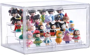 Action Figures,Collectibles (Clear) Clear Acrylic Display impersonal Case with Magnetic Door-4 Tier Display Stand,Plastic Purse and Handbag Storage Organizer for Closet,Dustproof Protection Showcase for 