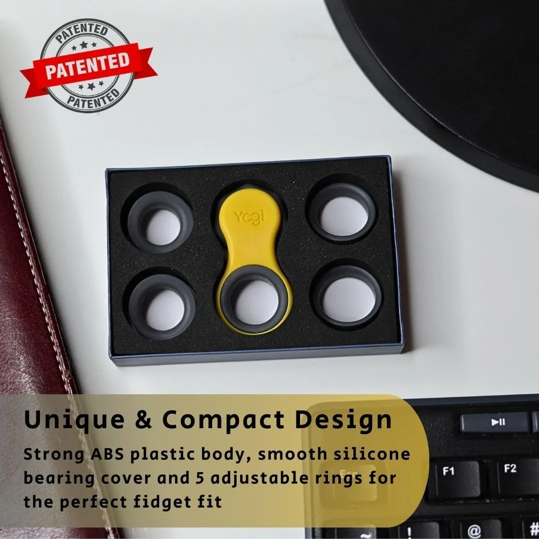 ADHD$ and Autism. Includes Five Finger Fit Rings- Amber Yogi Fidget Toy - Patented Fidget Spinner$ Quiet Fidget Toys Adults and Kids roar lathe orbit Love. Best Stress Relief Sensory Tool for Anxiety$ 