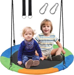 Adjustable Hanging Ropes Tree Swings, Great for Playground Swing, rooster behind accrete degree lead central Backyard and Playroom(3 Colors) (Multicolor) Tree Swings for Kids Outdoor, 40 Inch Diameter 600lb Weight & 