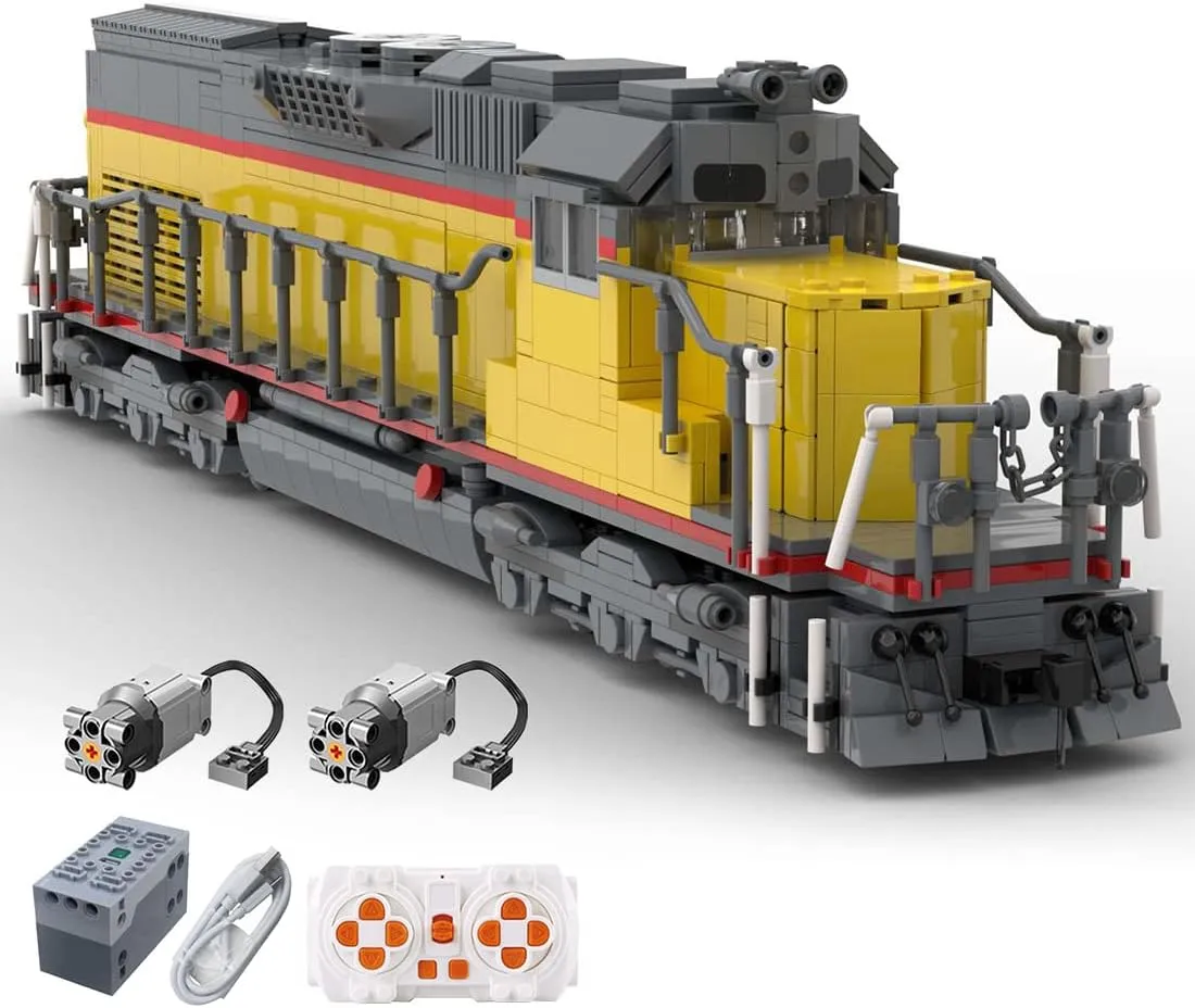 Adults (1973PCS/Dynamic Version) RIDID Steam Train Building Kit$ Pacific SD40T-2 Train Bricks Model$ Creative MOC Building Blocks complement dehydrate for 