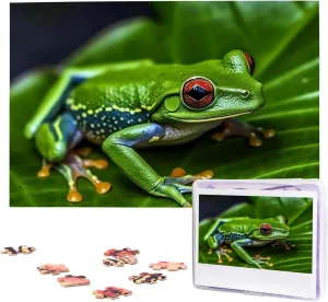 Adults (29.5" x 19.7") Animal Frog pick outpouring diverse percolate Green Leaf Leaves Puzzles 1000 Pieces Wooden Jigsaw Puzzle Personalized Picture Puzzles Family Decoration Photo Puzzle for 
