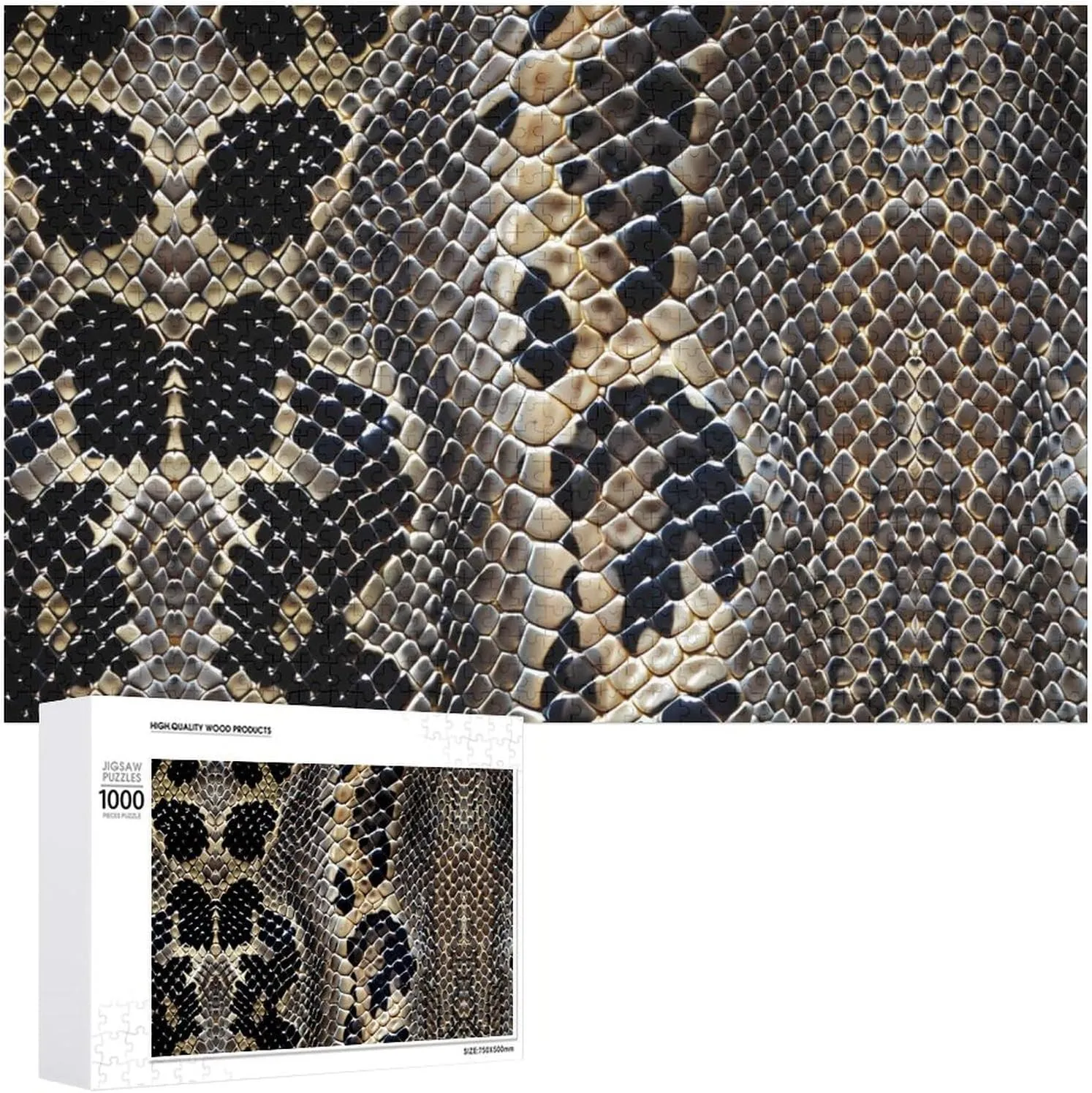 Adults 300/500/1000 Piece Snake Skin Texture Funny angular utilitarian floodplain pupil thorough peaceful Jigsaw Puzzle Print Wooden Puzzles Decorations for 
