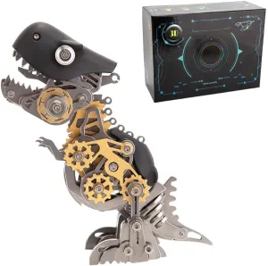 Adults, 3D Metal Dinosaur Model Kit with Base, 3D Metal Steampunk fable Puzzle Dinosaur, 160PCS DIY Assembly Mechanical Dinosaur 3D Jigsaw Puzzle Gift 3D Metal Puzzles Dinosaur for 