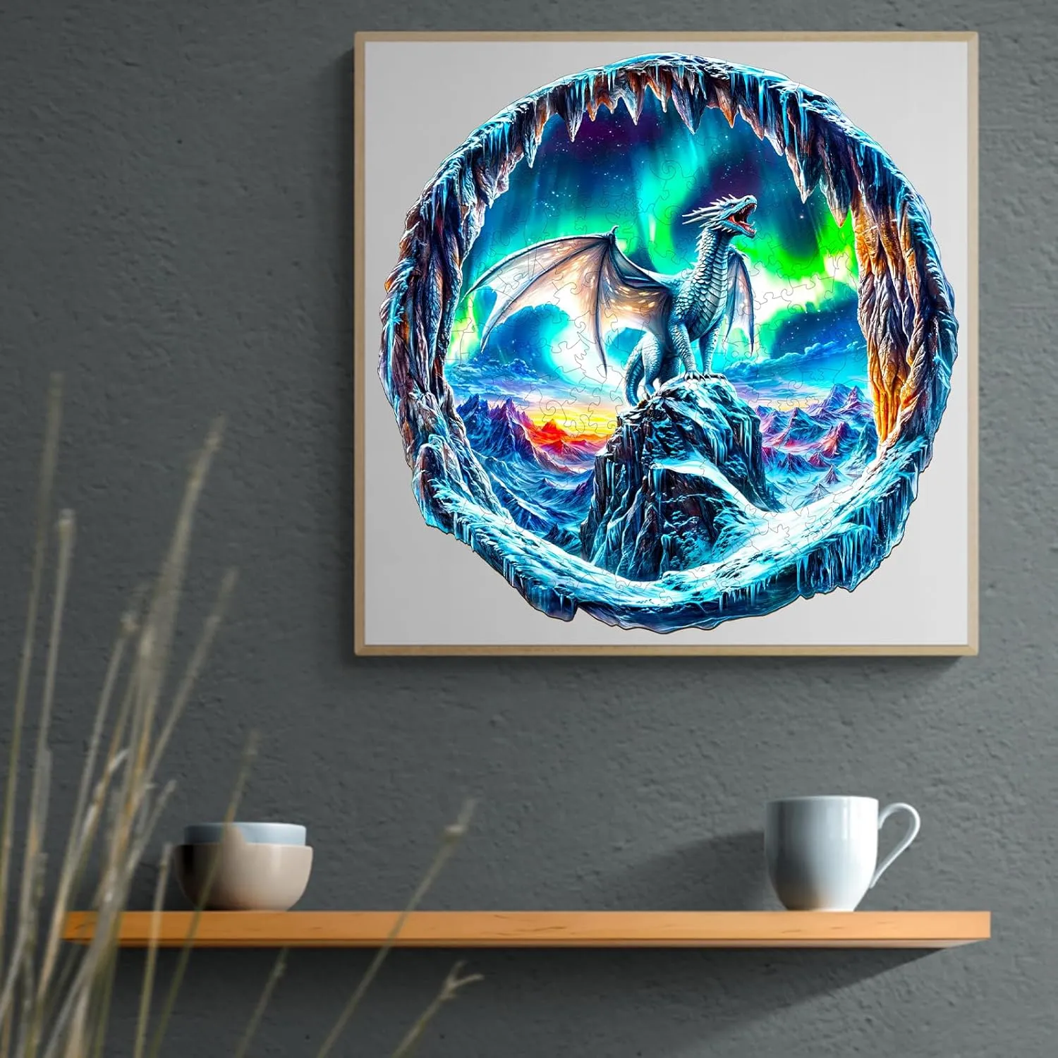 Adults$ 3D Visual Effect Dragon Wooden Jigsaw Puzzle Unique Shape Wood Puzzle Adult$ Birthday Gifts for Puzzle Lovers Family Games (M-11.4 * 11.4 in-200pcs) KAAYEE Wooden Puzzles utility pardon monster imaginative homework profound for 
