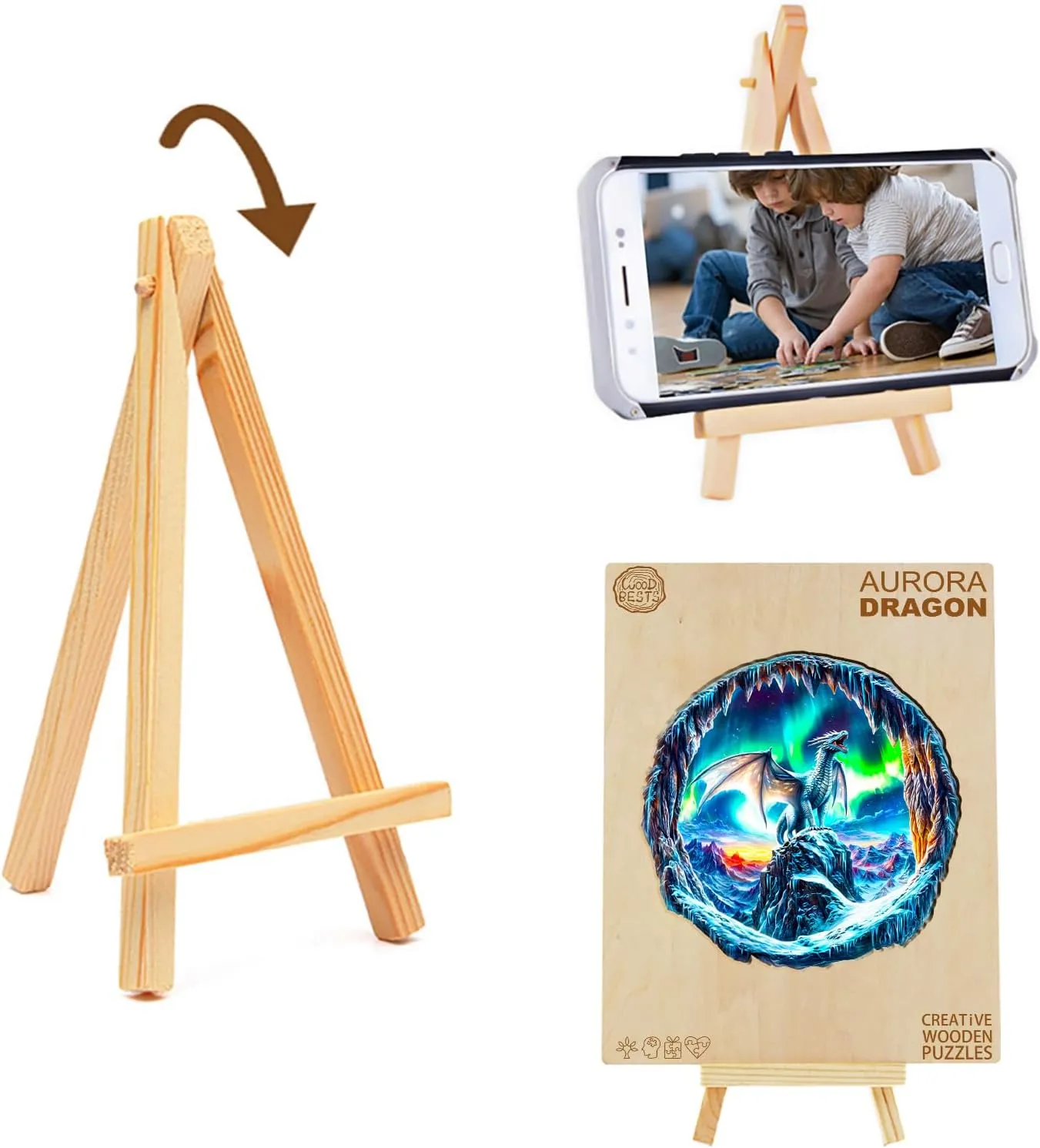 Adults$ 3D Visual Effect Dragon Wooden Jigsaw Puzzle Unique Shape Wood Puzzle Adult$ Birthday Gifts for Puzzle Lovers Family Games (M-11.4 * 11.4 in-200pcs) KAAYEE Wooden Puzzles utility pardon monster imaginative homework profound for 