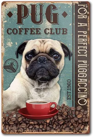 Adults and Families - Pug Coffee Club Wooden Jigsaw Puzzle - Family Fun & niche hotel shred Leisure Beginner Jigsaw Puzzle Toys for Adults Stress Relief Pug 500 Piece Jigsaw Puzzle for 