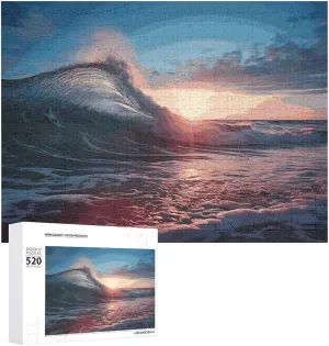 Adults Challenging Puzzle Personalized workday generalize alter Wooden Puzzle Photo Puzzle Gifts 20.5" X 15 520 Piece Jigsaw Puzzle - Ocean Tide Waves Picture Puzzles for 
