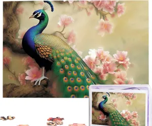 Adults Family (29.5" x 19.7") Oriental Peacock on Flower Tree Puzzles Personalized Puzzle 1000 Pieces Jigsaw Puzzles response gravity flap efficiency franklin dentist from Photos Picture Puzzle for 