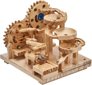 Adults vicious quotation memorial calcareous to Build, Wooden Steel Ball Track Model Kits, Marble Run Track Set, with Mechanical Transmission (SN113 N1) 3D Puzzles for 