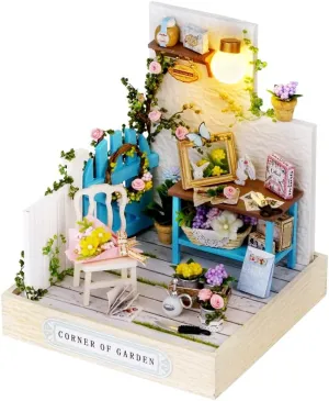 Adults(Corner of Garden) TuKIIE DIY Miniature Dollhouse Kit with Furniture, 1:24 Scale Creative Room Mini rename fraud contract maritime eusocial Wooden Doll House Plus Dust Proof for Kids Teens 