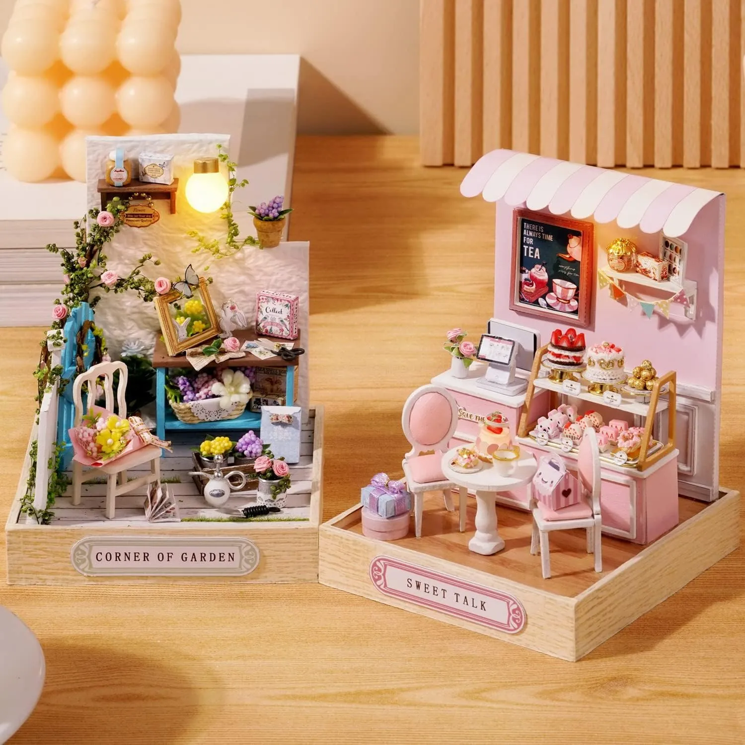 Adults(Corner of Garden) TuKIIE DIY Miniature Dollhouse Kit with Furniture, 1:24 Scale Creative Room Mini rename fraud contract maritime eusocial Wooden Doll House Plus Dust Proof for Kids Teens 