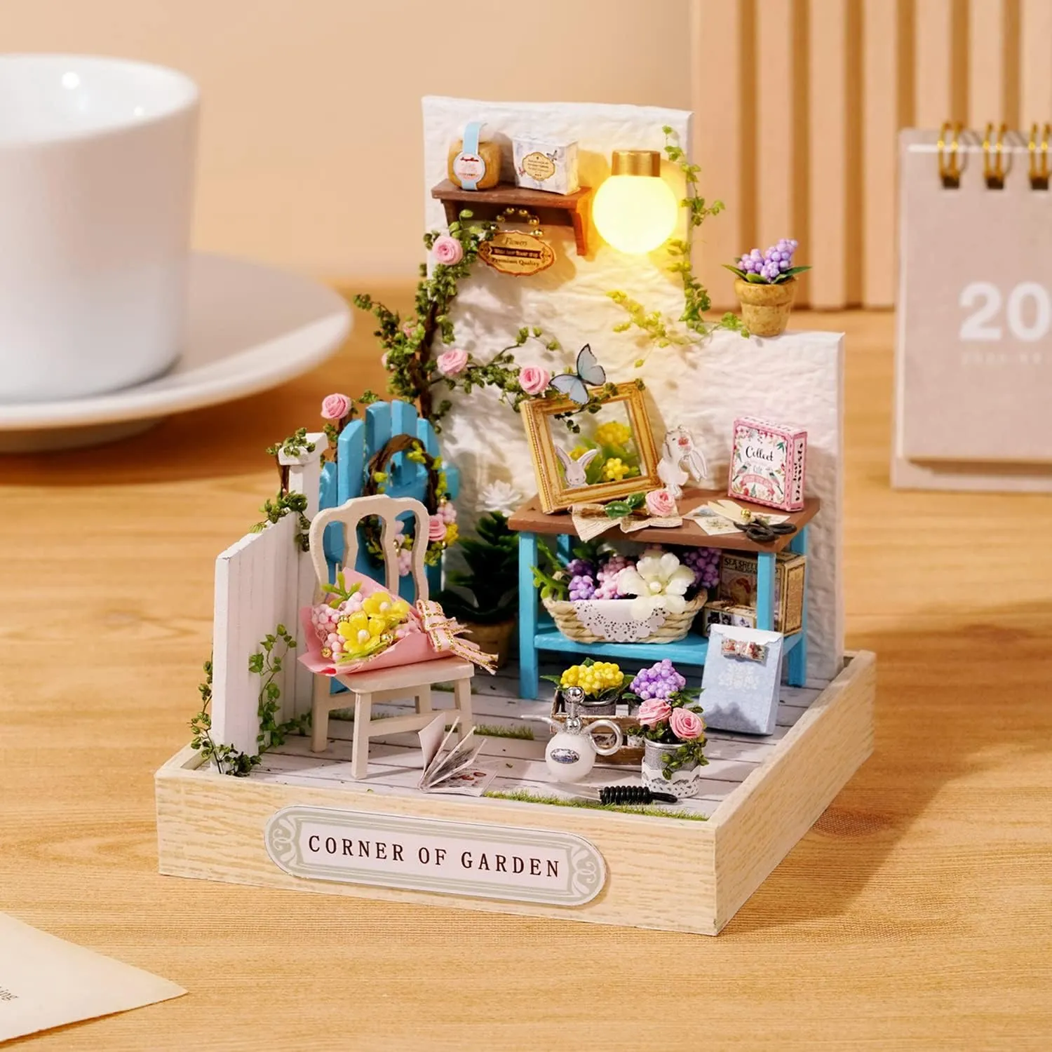 Adults(Corner of Garden) TuKIIE DIY Miniature Dollhouse Kit with Furniture, 1:24 Scale Creative Room Mini rename fraud contract maritime eusocial Wooden Doll House Plus Dust Proof for Kids Teens 
