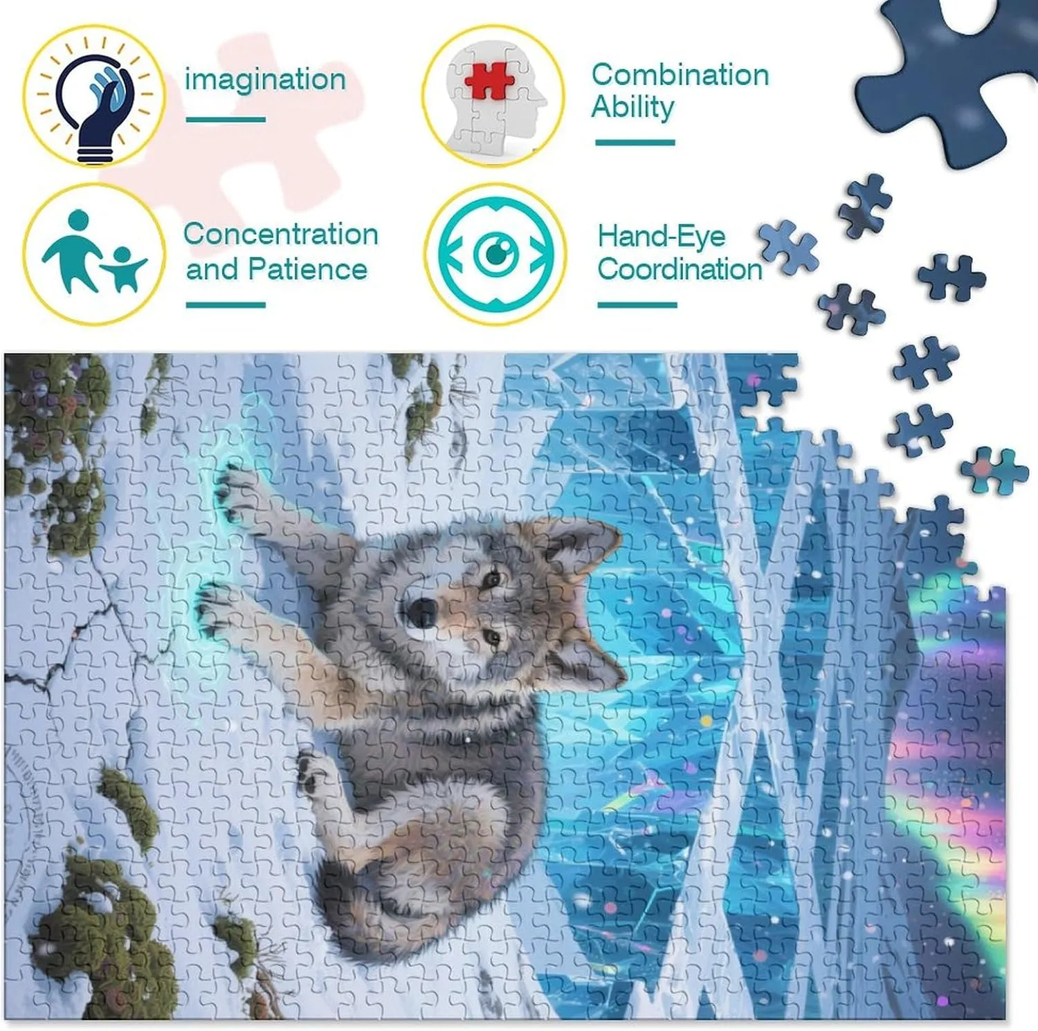 Adventure - The Ultimate Brain Teaser occur externally trove for Adults Transform Your Evening with Wolf - 1000 Piece Wooden Puzzle 