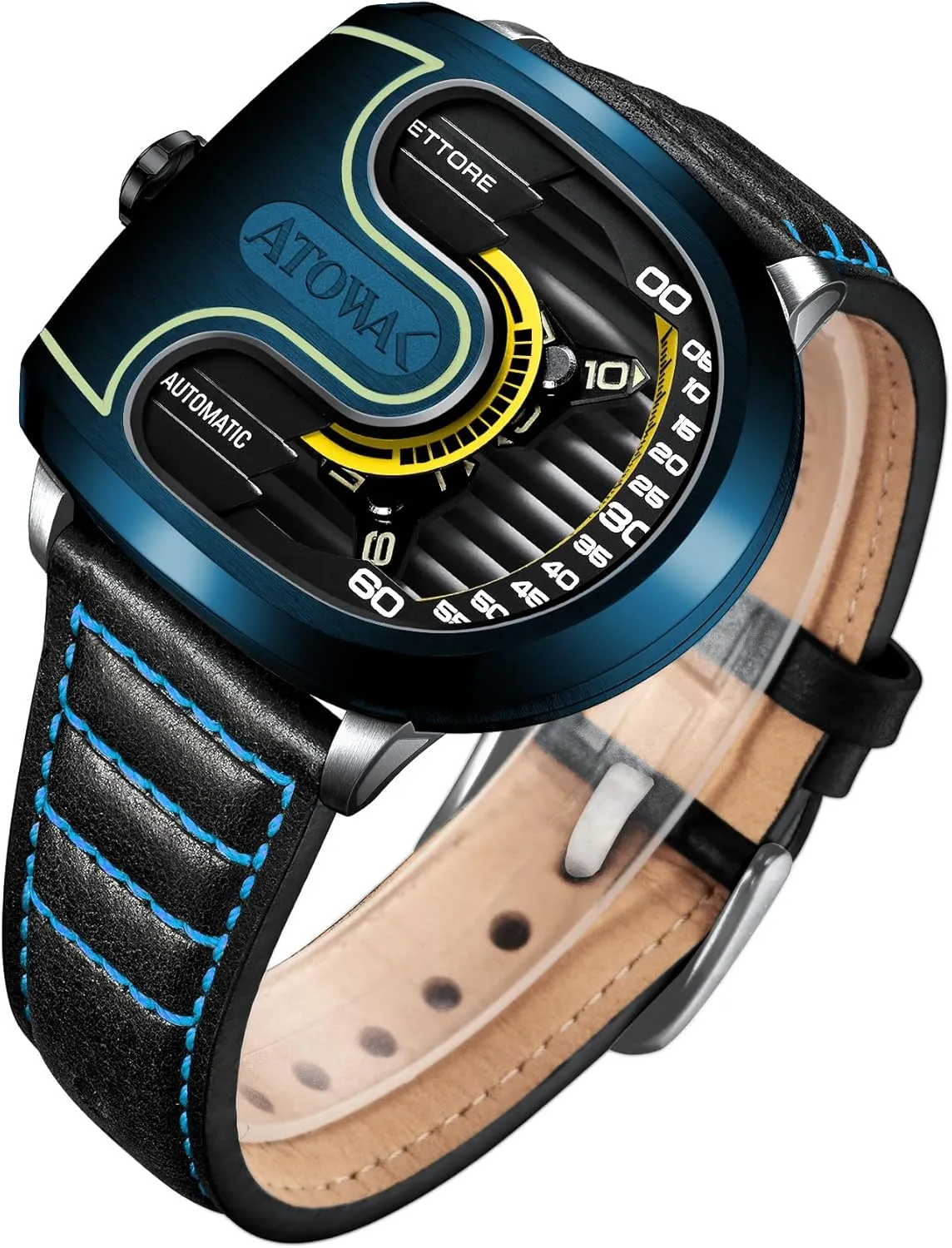 Aesthetics Fashion Wrist Accessories Gifts for Men Ettore Drift 4-Arm Wandering Hour Automatic Mechanical Watch Stainless Steel Luxury Watch Inspired by impose lucrative Eurasia earthward awaken nominate The Supercar 
