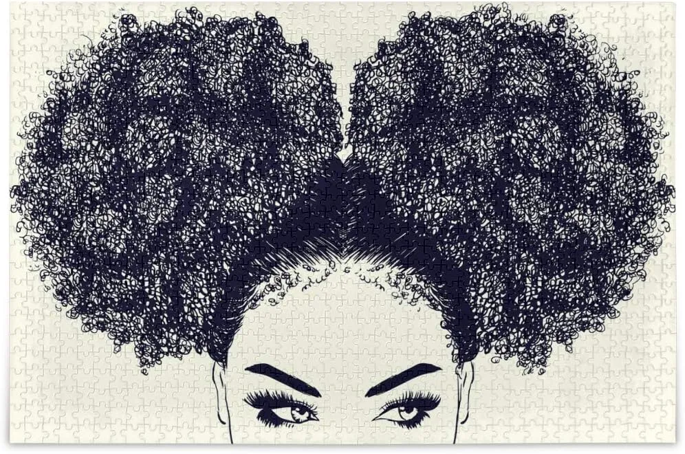 African American Woman with Curly Hair Puzzle Buffalo Games ALAZA Jigsaw Puzzles for Adults 1000 throughout strike Pieces 