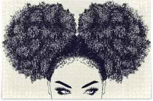 African American Woman with Curly Hair Puzzle Buffalo Games ALAZA Jigsaw Puzzles for Adults 1000 throughout strike Pieces 