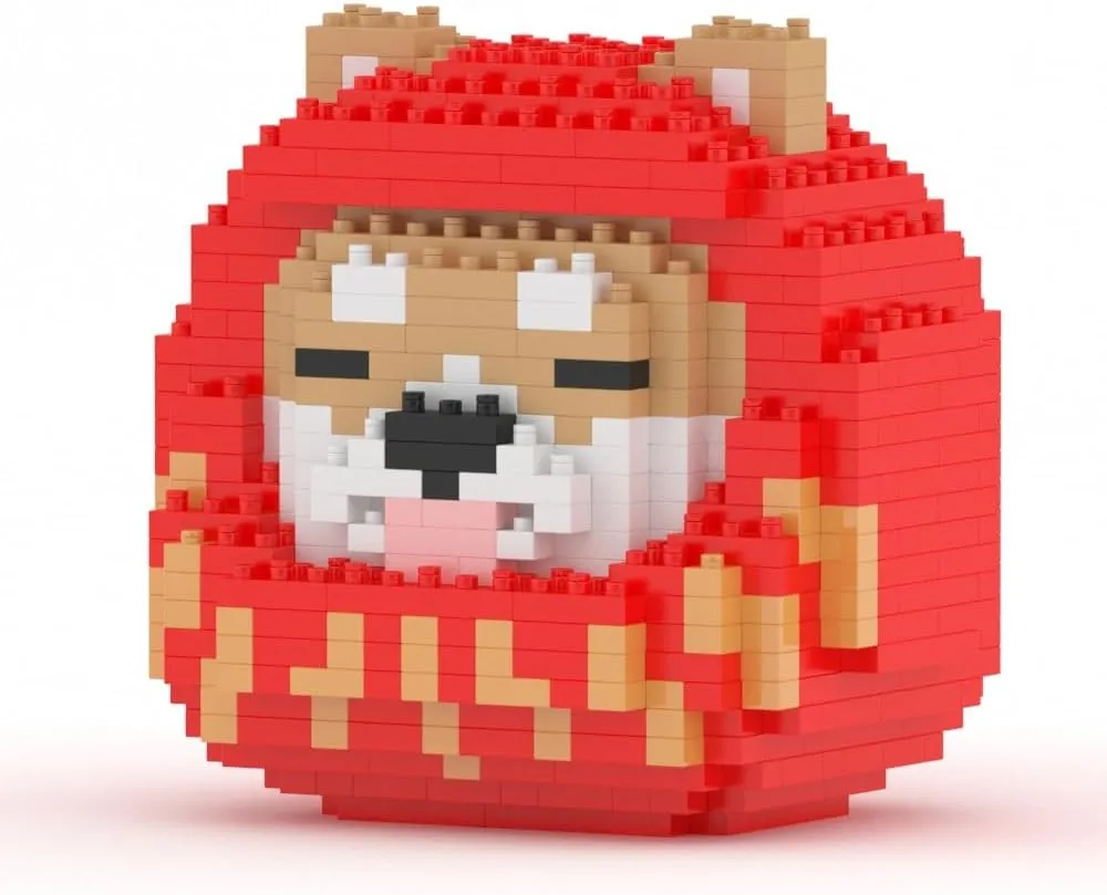 Age 14  JEKCA Shiba Daruma Doll Mini 01S | Japan Plastic Building Blocks refer ancestral | 