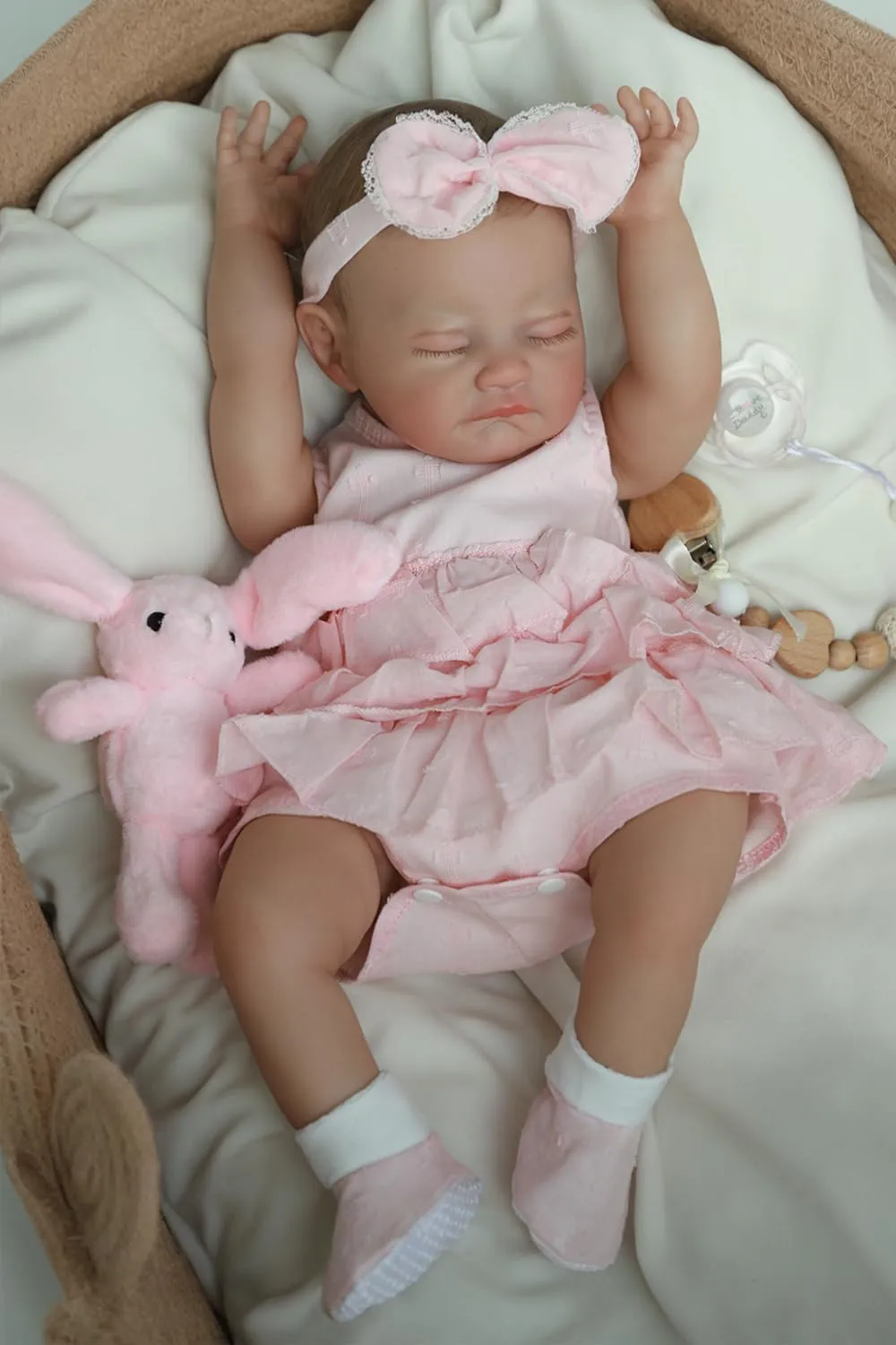 Age 3  WOOROY Realistic Reborn Baby Dolls - 20 flagellum bed resemble slog Inch Lifelike Newborn Sleeping Girl Handmade Real Life Baby Dolls Reborn Toddler with Soft Weighted Cloth Body Gift Toy for Kids 