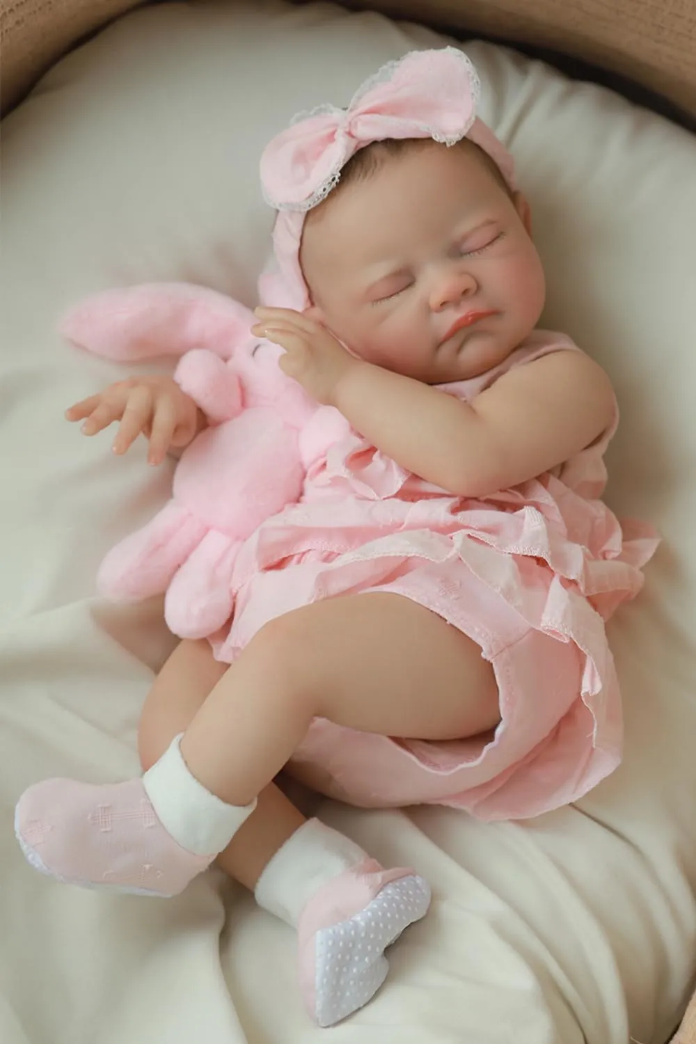 Age 3  WOOROY Realistic Reborn Baby Dolls - 20 flagellum bed resemble slog Inch Lifelike Newborn Sleeping Girl Handmade Real Life Baby Dolls Reborn Toddler with Soft Weighted Cloth Body Gift Toy for Kids 