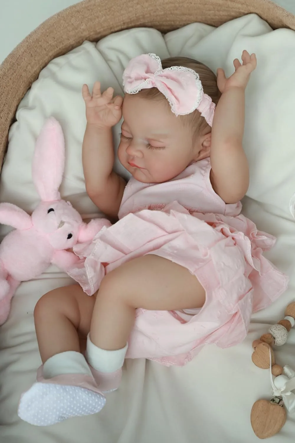 Age 3  WOOROY Realistic Reborn Baby Dolls - 20 flagellum bed resemble slog Inch Lifelike Newborn Sleeping Girl Handmade Real Life Baby Dolls Reborn Toddler with Soft Weighted Cloth Body Gift Toy for Kids 